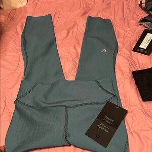 lululemon athletica Special Edition Teal Ribbed High-Rise Leggings